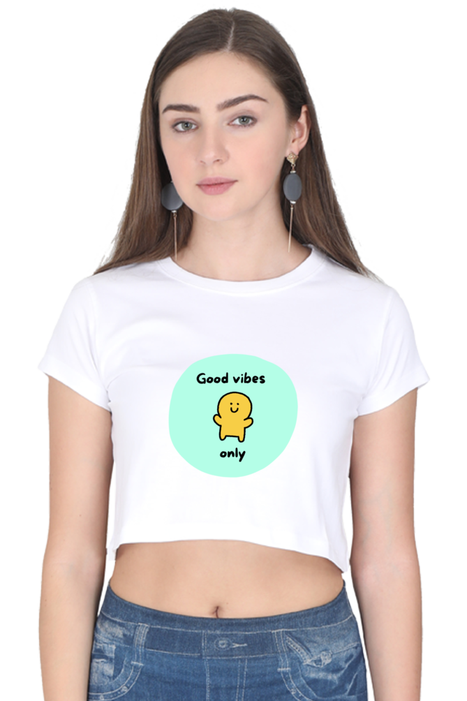 Cute Good Vibes Only Crop Top