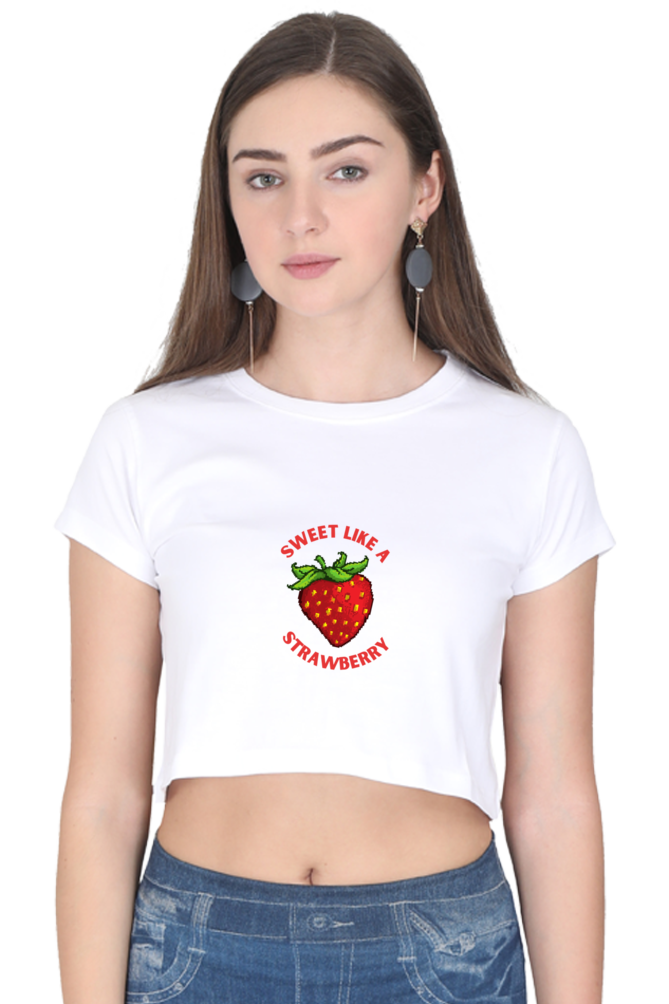 Cute Sweet Like a Strawberry Crop Top