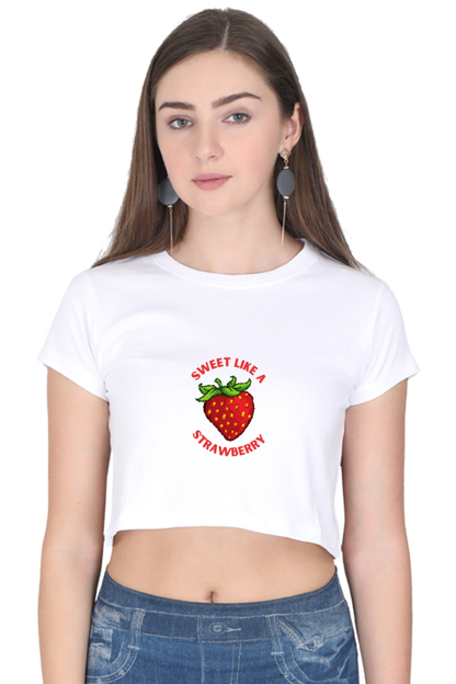 Cute Sweet Like a Strawberry Crop Top