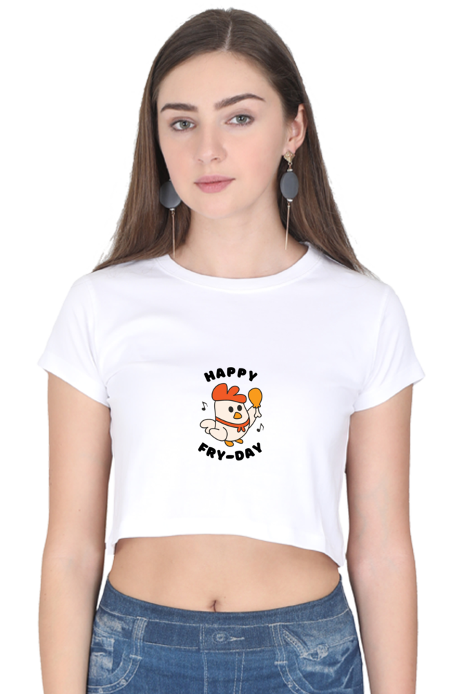 Cute Happy Fry-Day Crop Top