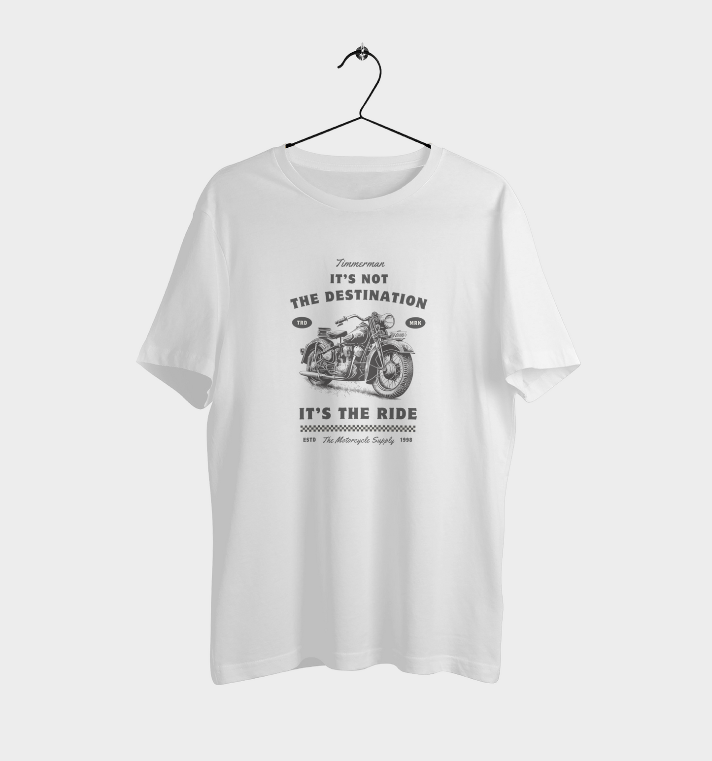 Biker IT'S NOT THE DESTINATION, IT'S THE RIDE Casual Graphic Printed T-Shirt