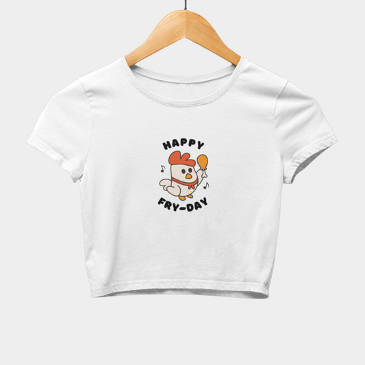 Cute Happy Fry-Day Crop Top