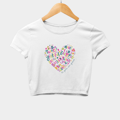 Cute Thankful Grateful Crop Top