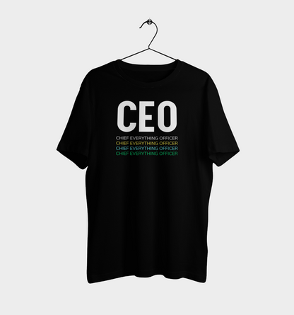 Entrepreneur CEO CHIEF EVERYTHING OFFICER Casual Graphic Printed T-Shirt