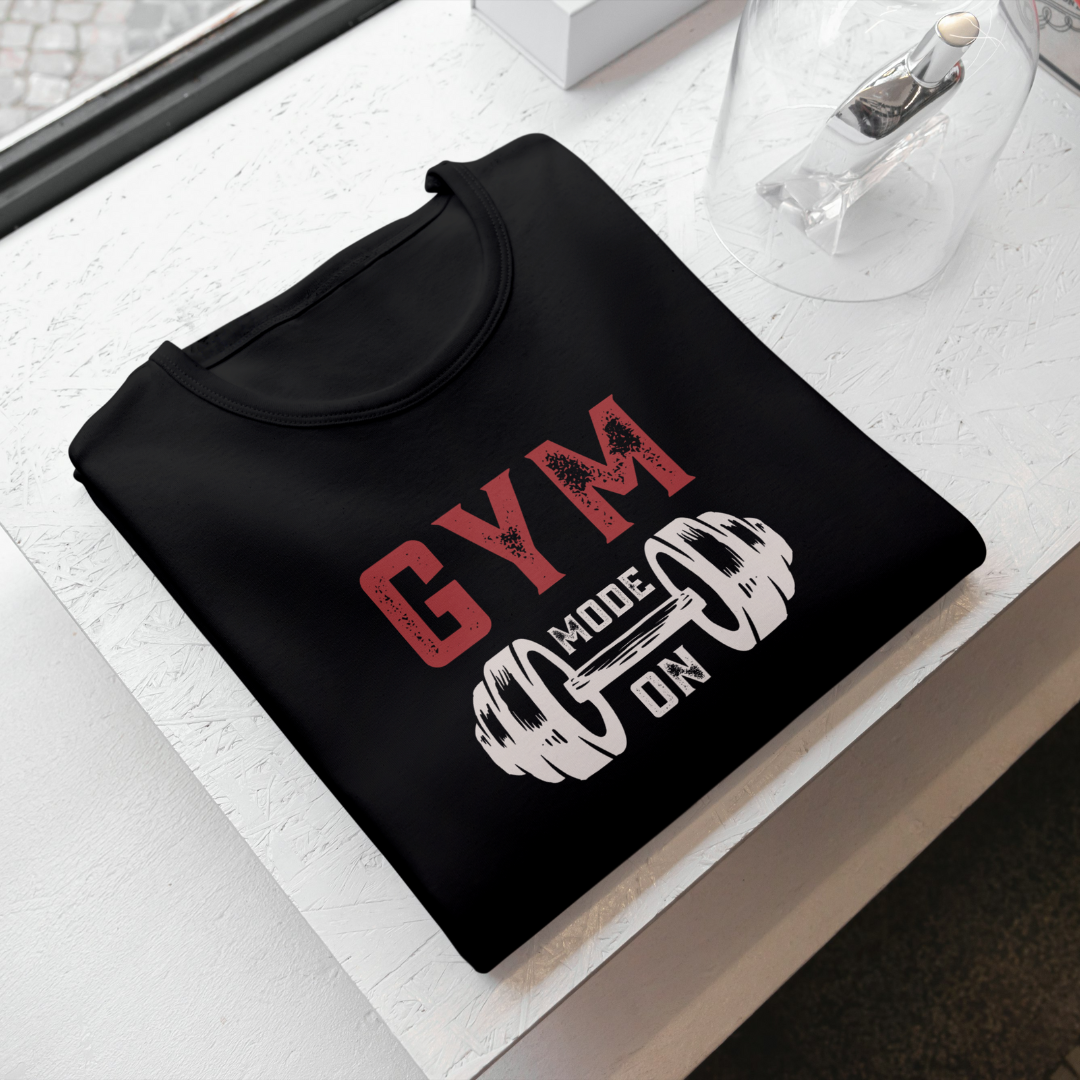 Fitness GYM MODE ON Casual Graphic Printed T-Shirt