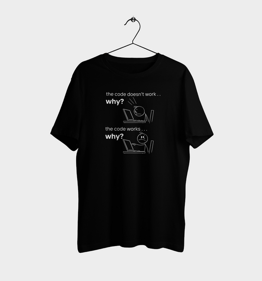 Software Engineer THE CODE DOESN'T WORK...WHY? Casual Graphic Printed T-Shirt