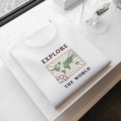 Traveler EXPLORE THE WORLD Casual Graphic Printed T-Shirt